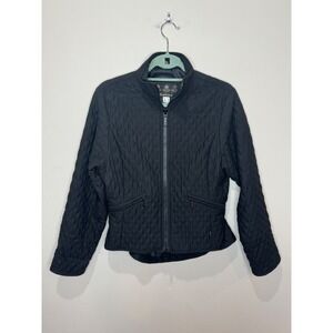 Barbour Jacket Quilted Microfiber Equestrian Jacket Sz 6 Black